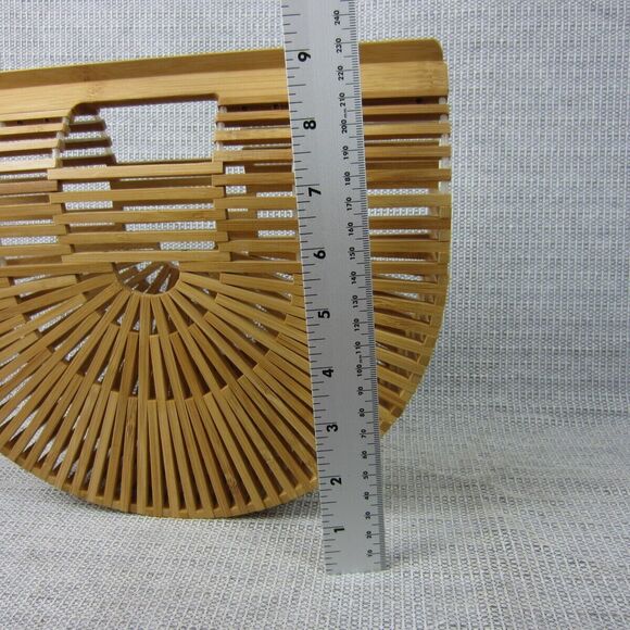 Bamboo Handbag Women Boho Summer Beach Vacation Wood Bag Purse Bohemian Ark Cage - Picture 3 of 10